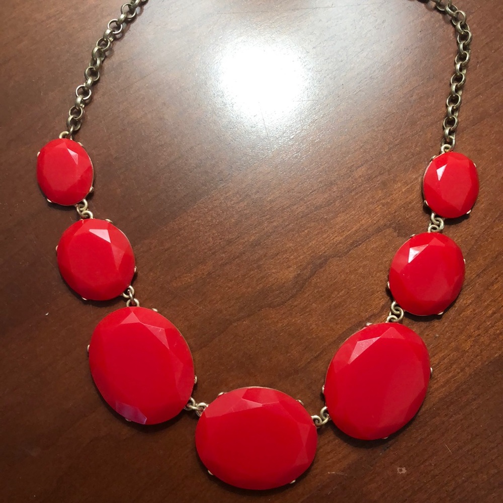 Red statement necklace